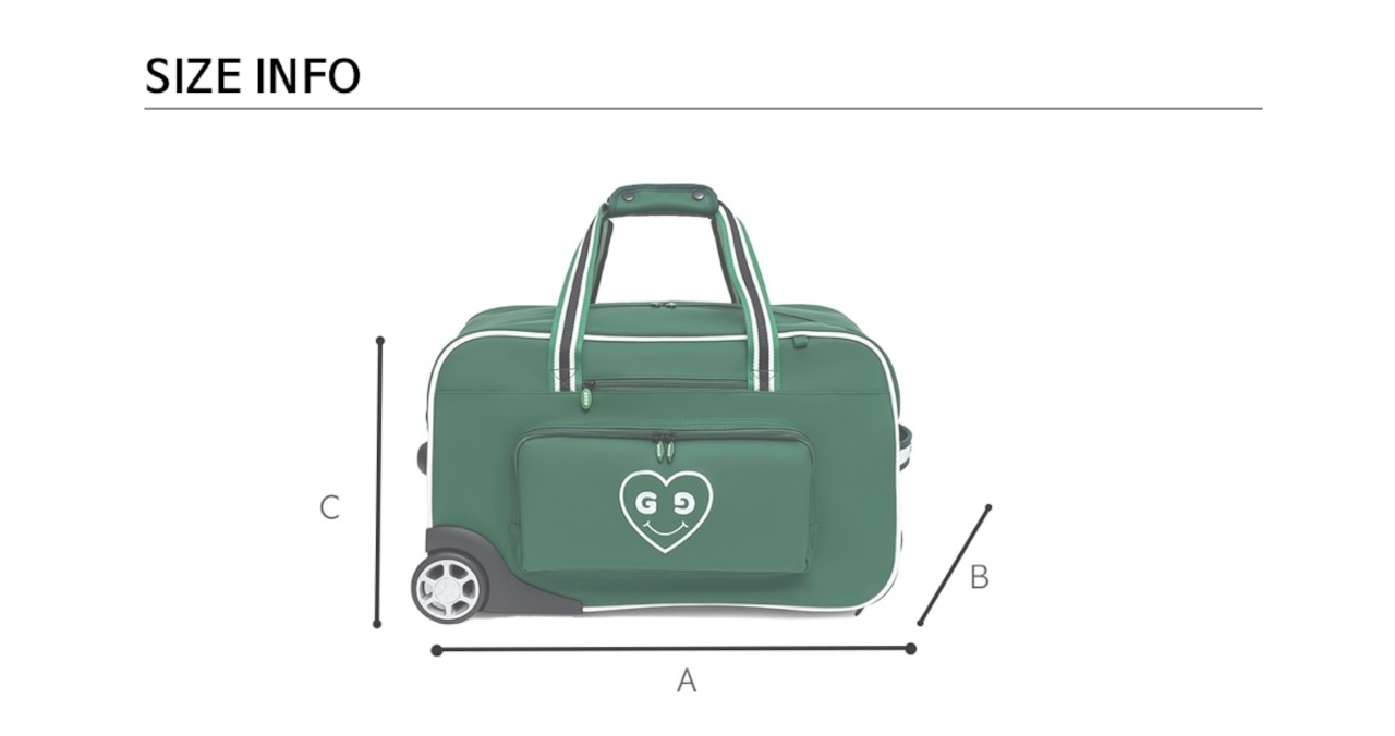 GOXO ゴーエックスオー グリーンハートトロリーボストンバッグ