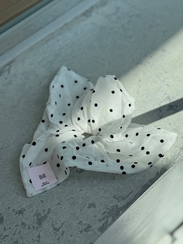 Bill original Scrunchie(dot white×black)
