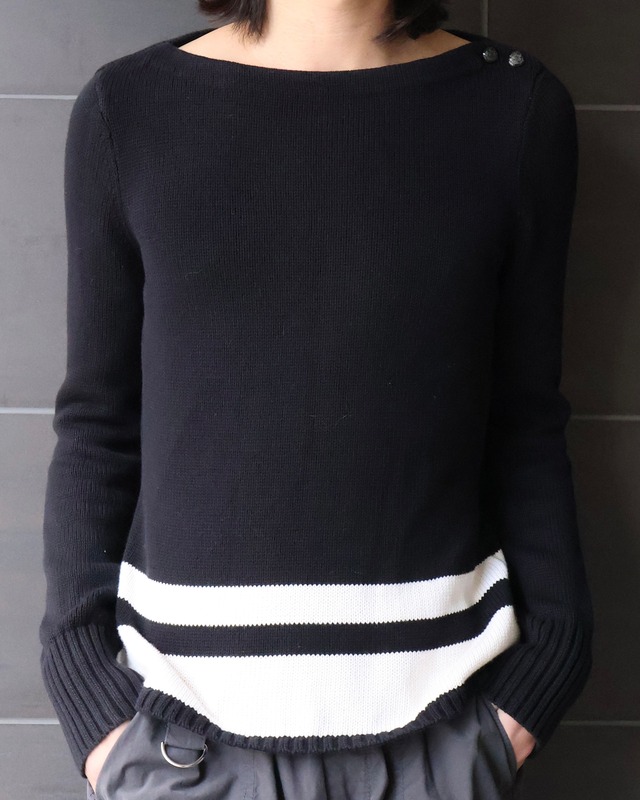 line design cotton knit