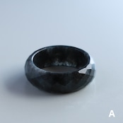 【 12号】ブラックのキラメキがカッコいい！黒翡翠甲丸リング black facetcut ring  A貨翡翠 jd_rg1070