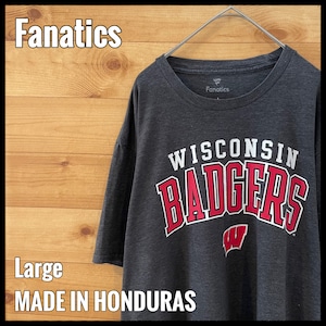 【Fanatics】カレッジ ウィスコンシン大学 ロゴ Tシャツ Wisconsin Badgers フットボール L US古着