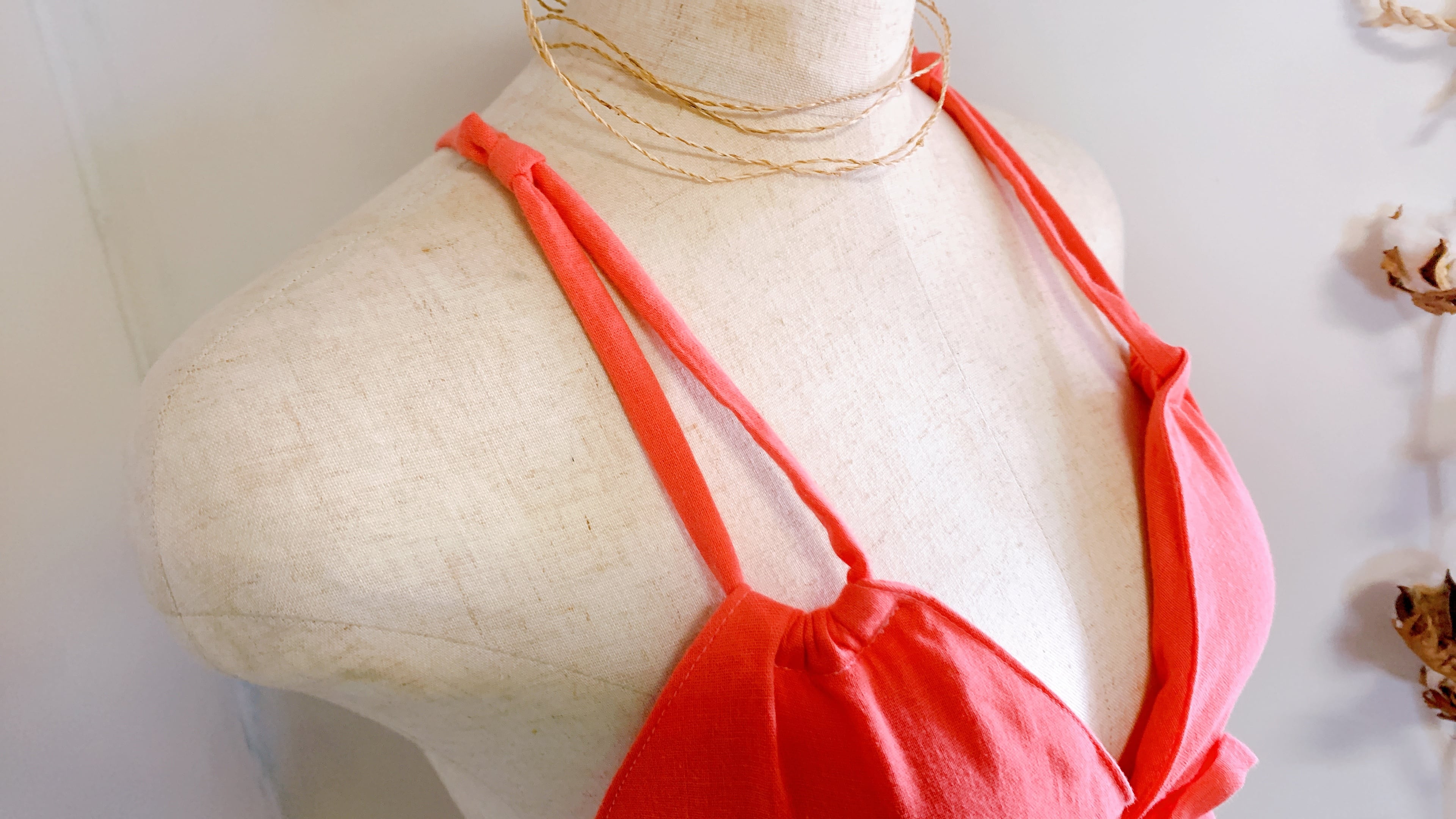 締めつけない下着“ゆる〜りブラ“　　 サーモンピンク　第2チャクラ