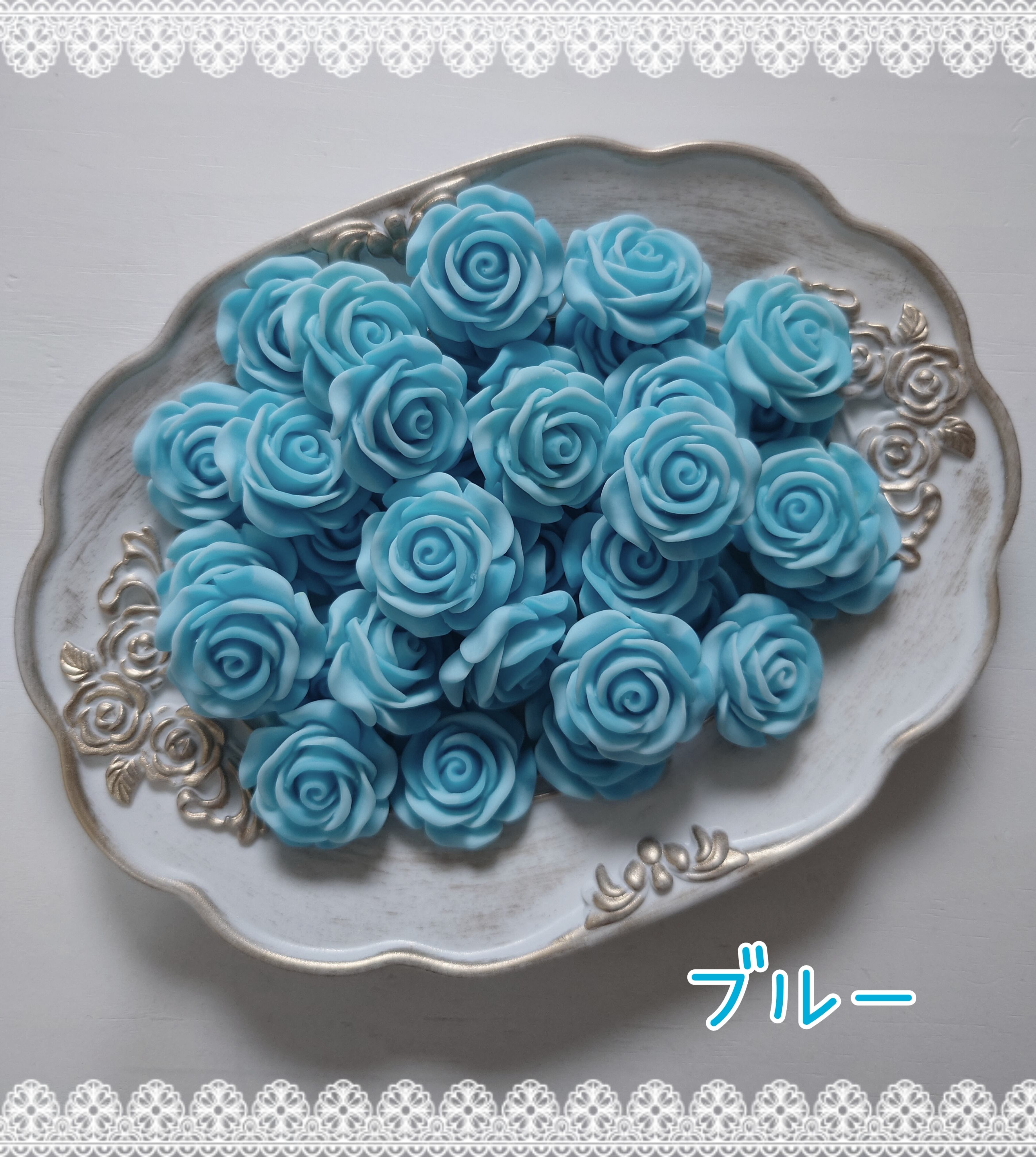 5個]蓄光カラフル薔薇／5色:25mm×25mm | embellir⭐︎.°