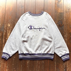 90's  Champion - Reverse Weave - Big   Logo Embroidery Rib Line〈 PURPLE 〉 / Size MEDIUM