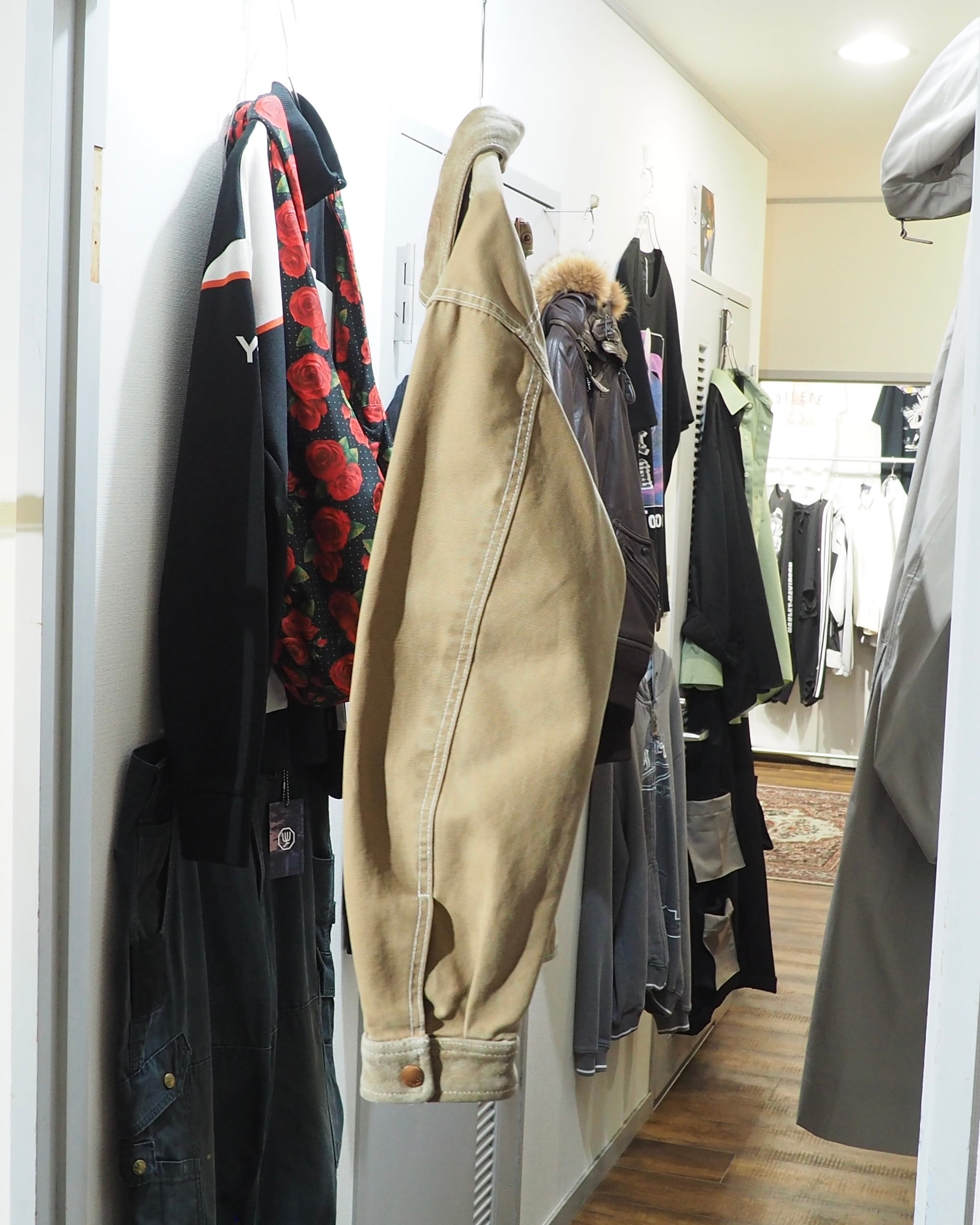 " DIESEL " Suede Leather Switching Cotton Duck Work Jacket