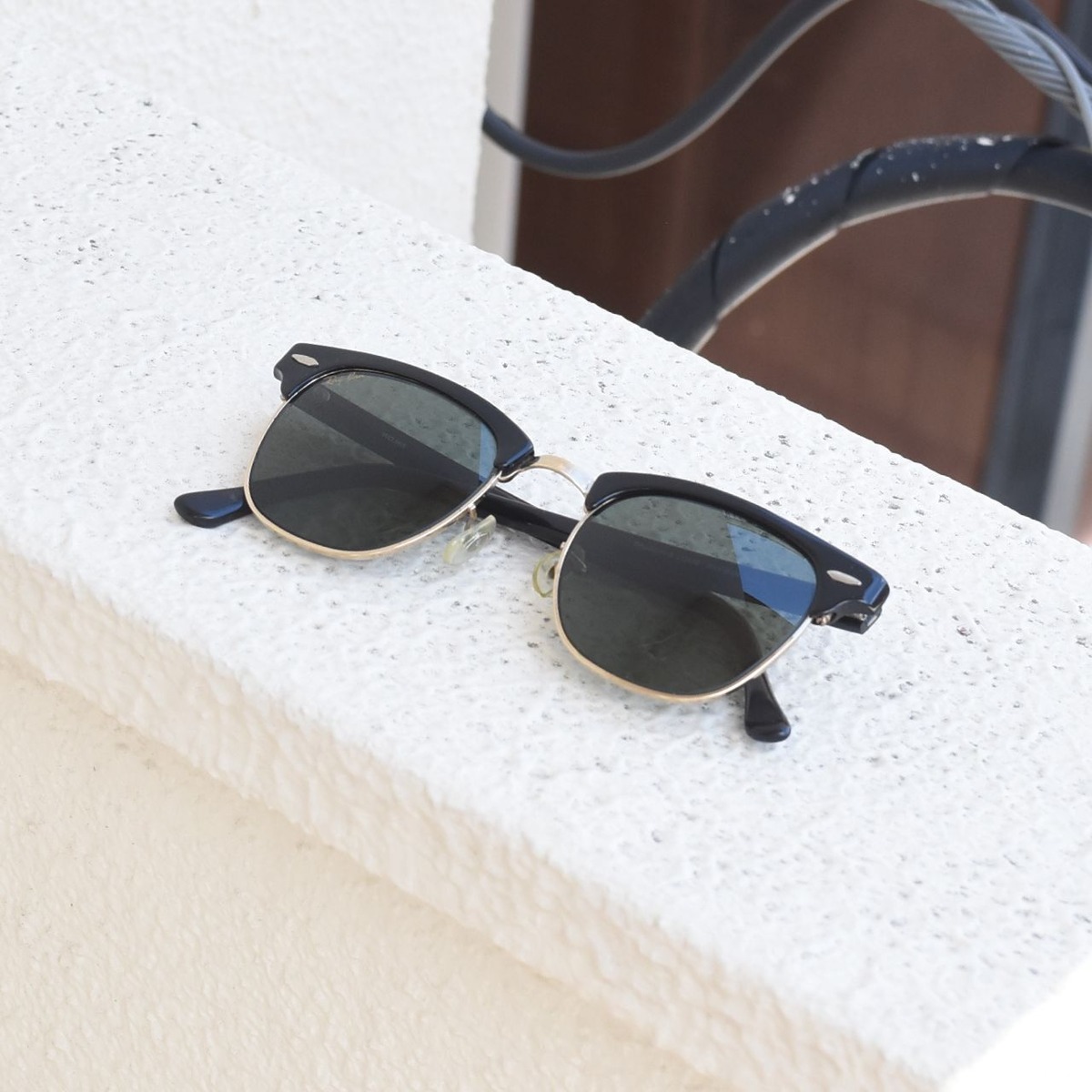 90s USA Vintage》Ray-Ban Clubmaster / ブラック / Bausch & Lomb製 