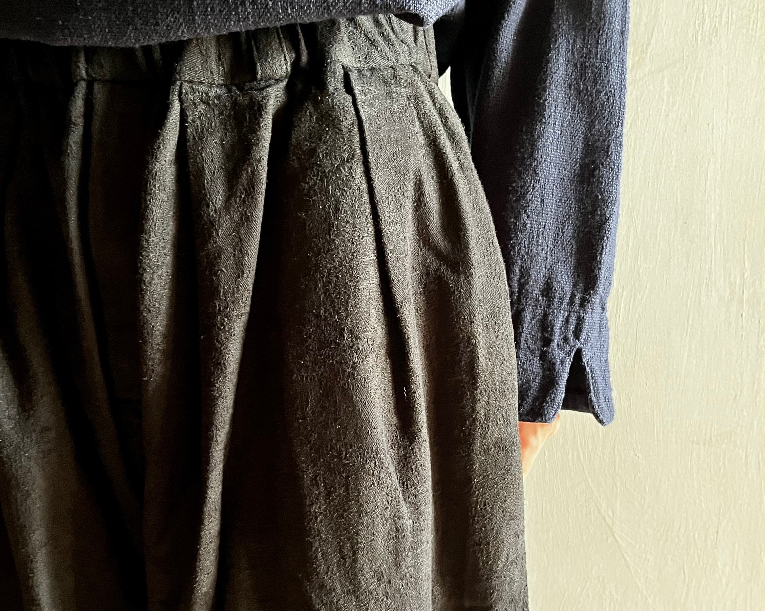 MITTAN|絹綿麻ジャガードパンツ PT-90 黒