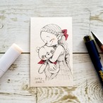 くまの子と女の子*ドローイング