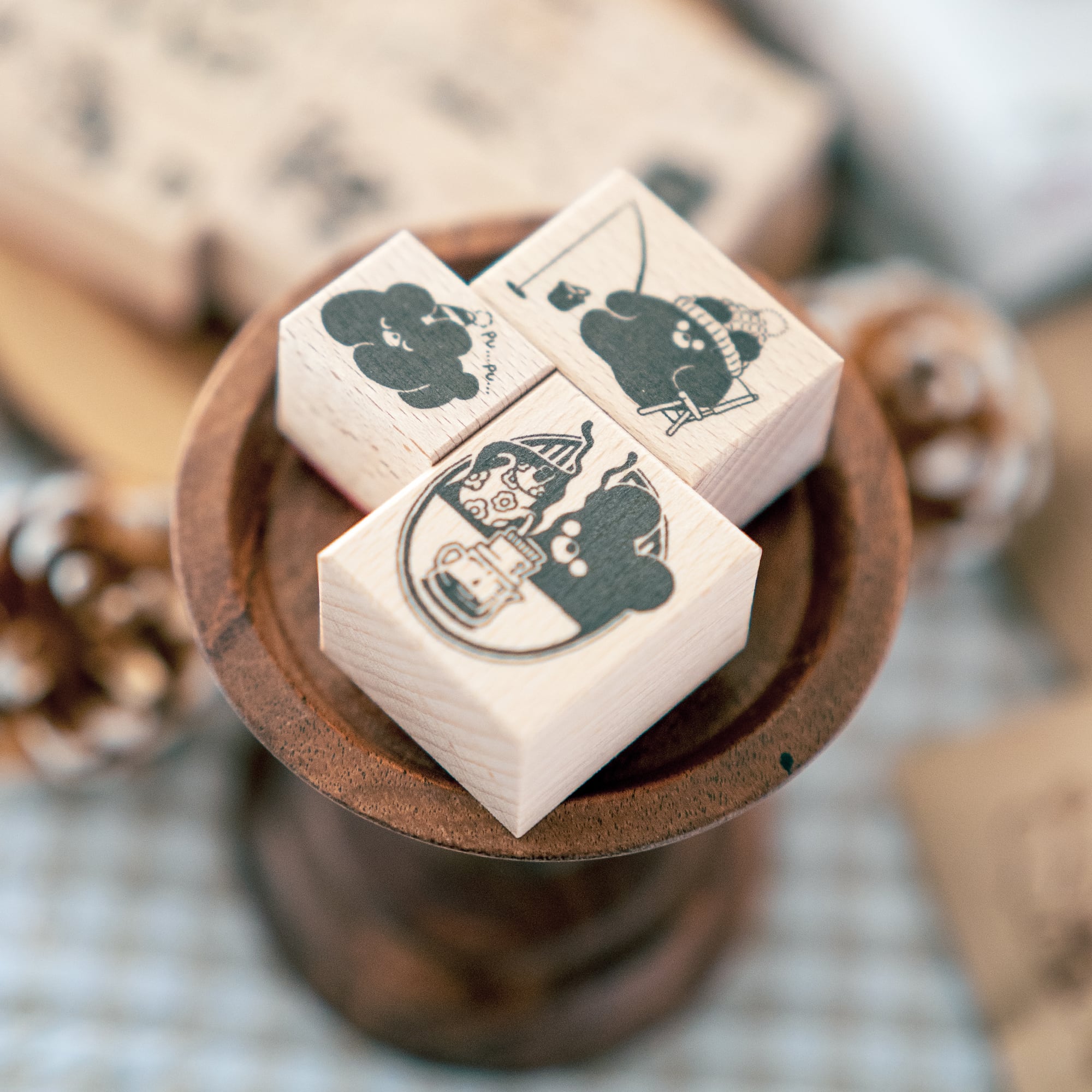 釣りをするくまさん | はんこ