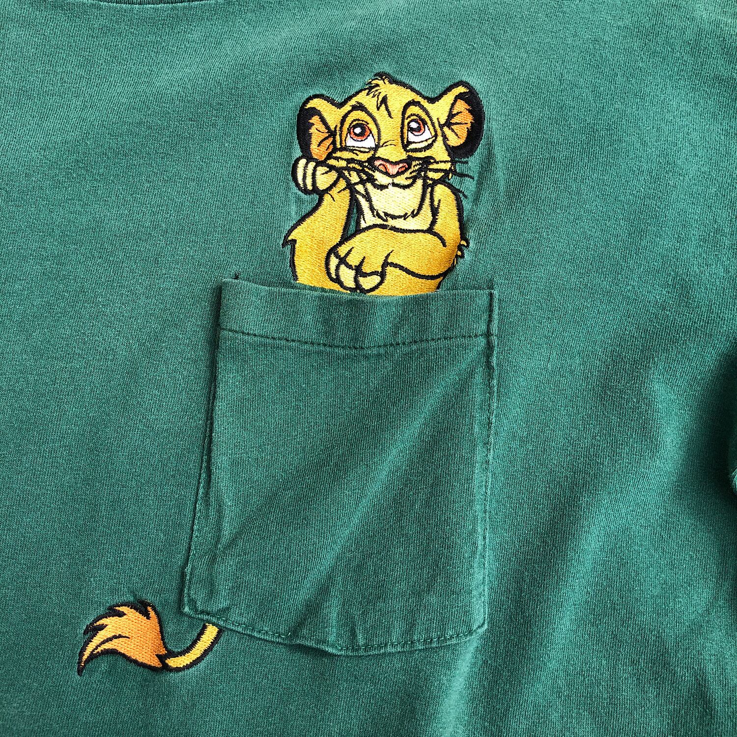 90s 00s ディズニー オフィシャル ライオンキング 刺繍 Tシャツ XL