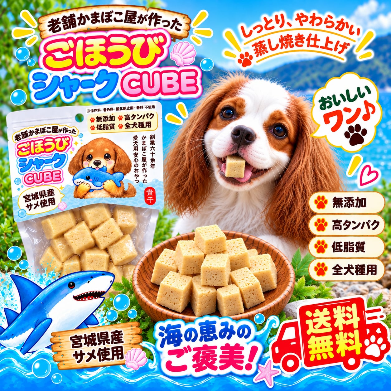 老舗かまぼこ屋が作った ご褒美シャークCUBE 50g×1袋