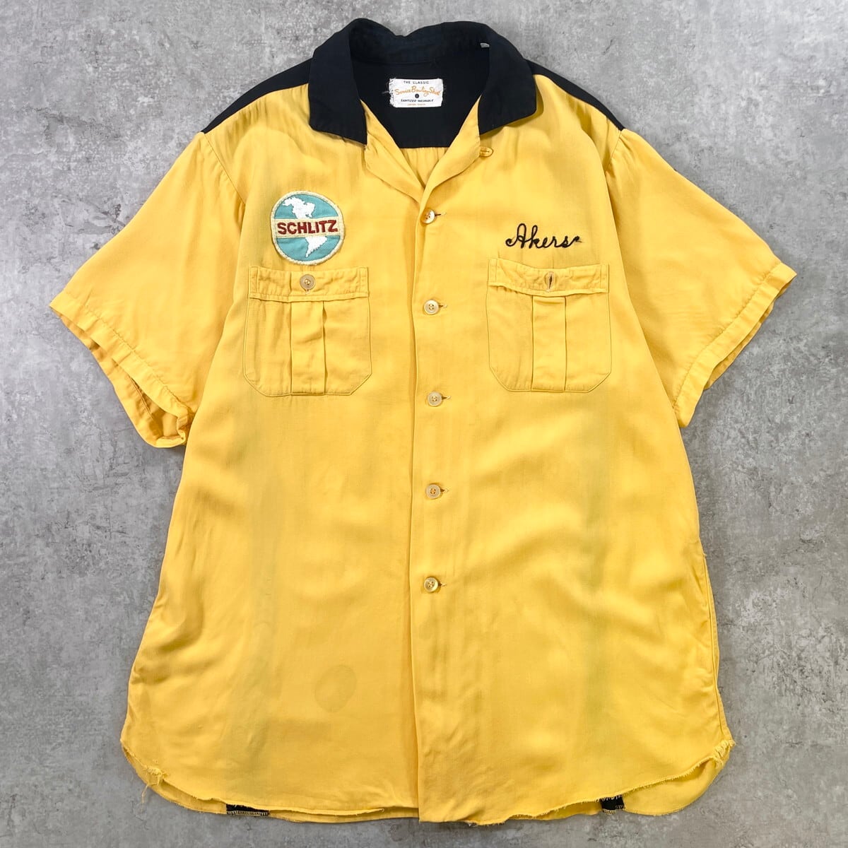 50s 60s ボーリングシャツ service bowling shirts 50~60年代 Service Bowling Shirt 開襟 ボウリングシャツ メンズL相当