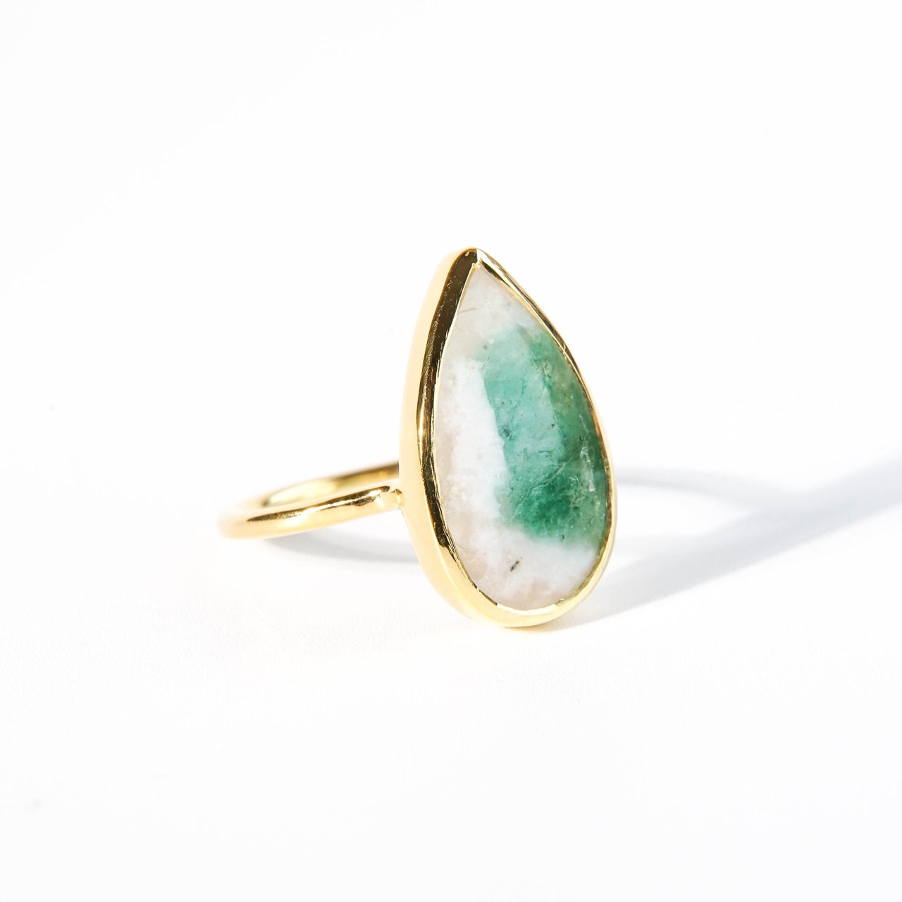 【15号】エメラルドインクォーツ リング