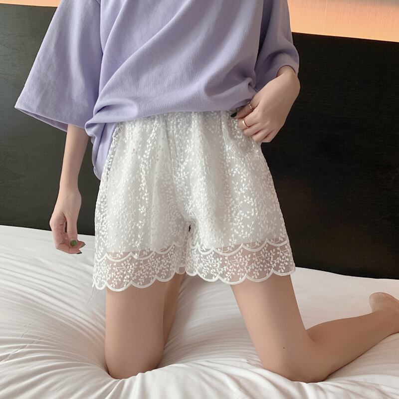 ホワイトレギンス サマーショーツ レースパンツ 夏物 ブルマー 試着室81142367396
