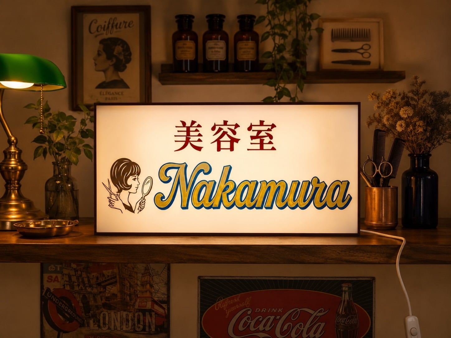 Lサイズ】バーバー 理容室 美容室 ヘアーサロン 床屋 サイン ランプ