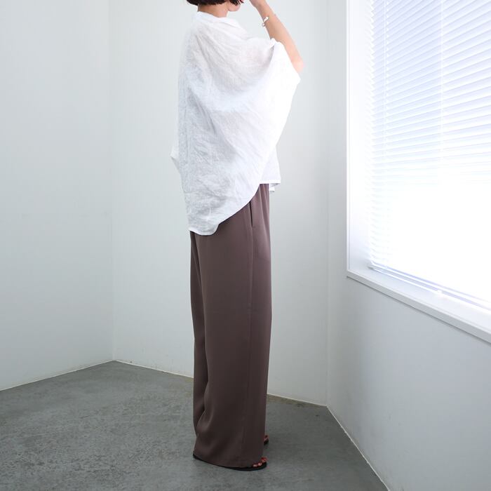 mizuiro ind（ミズイロインド） リネンスタンドカラーコクーンシャツ[2