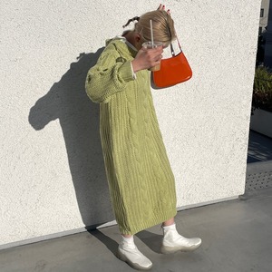 spring knitting long dress_LN0900