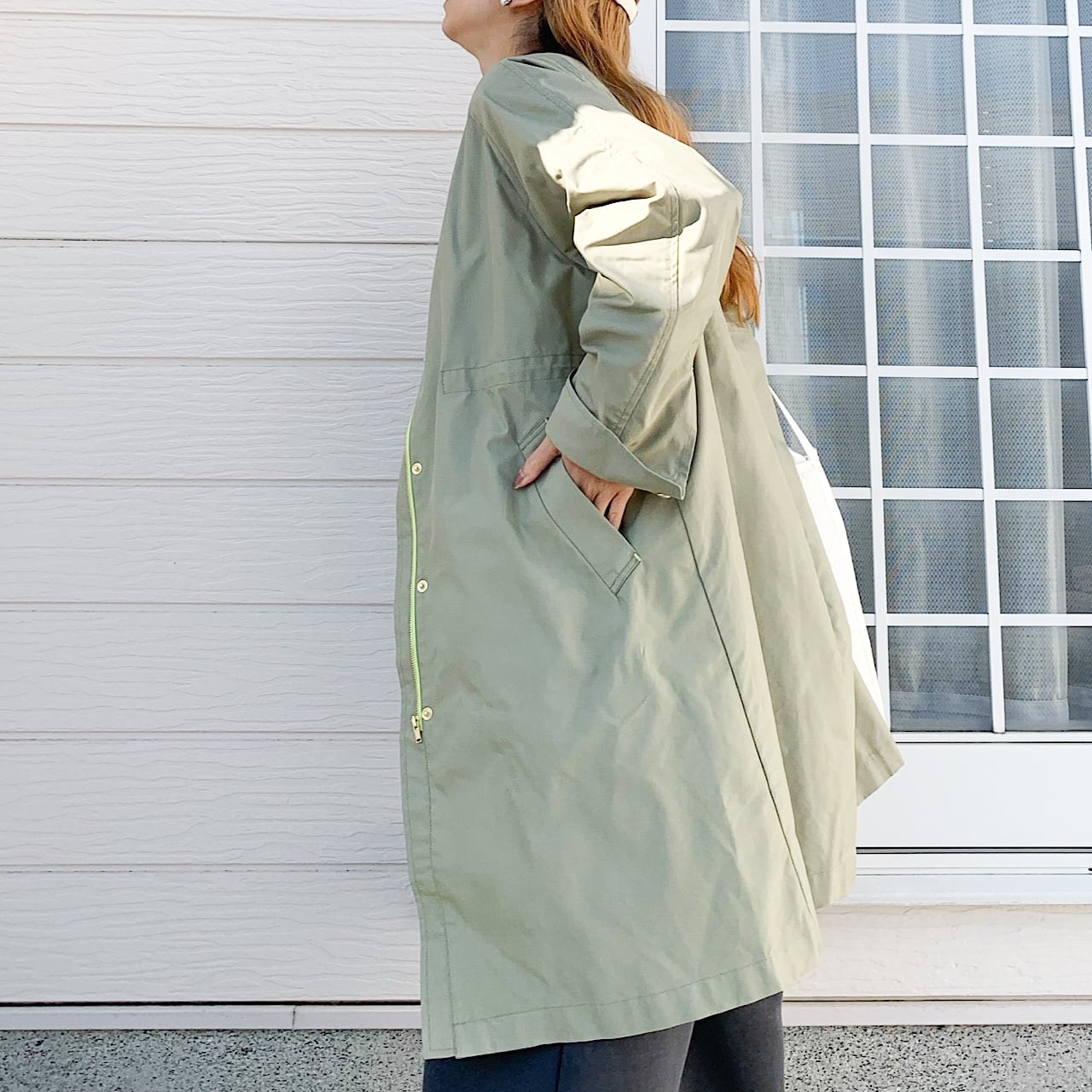 ノーカラードットボタンコート | Q♡