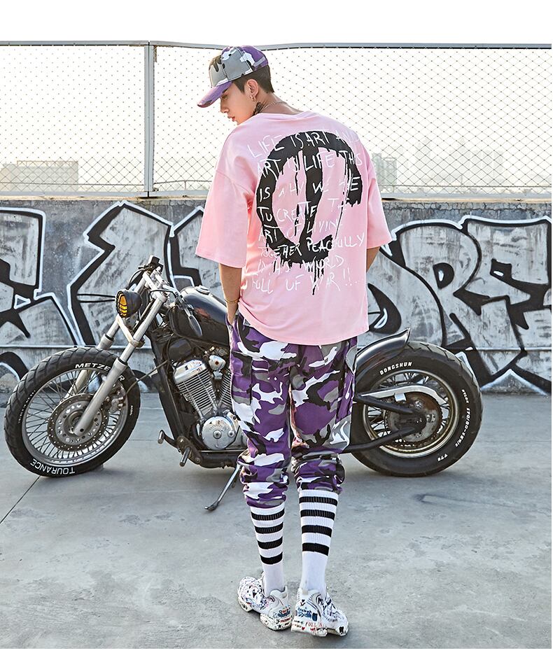 全2色 Tシャツ カットソー プリント カジュアル ストリート 