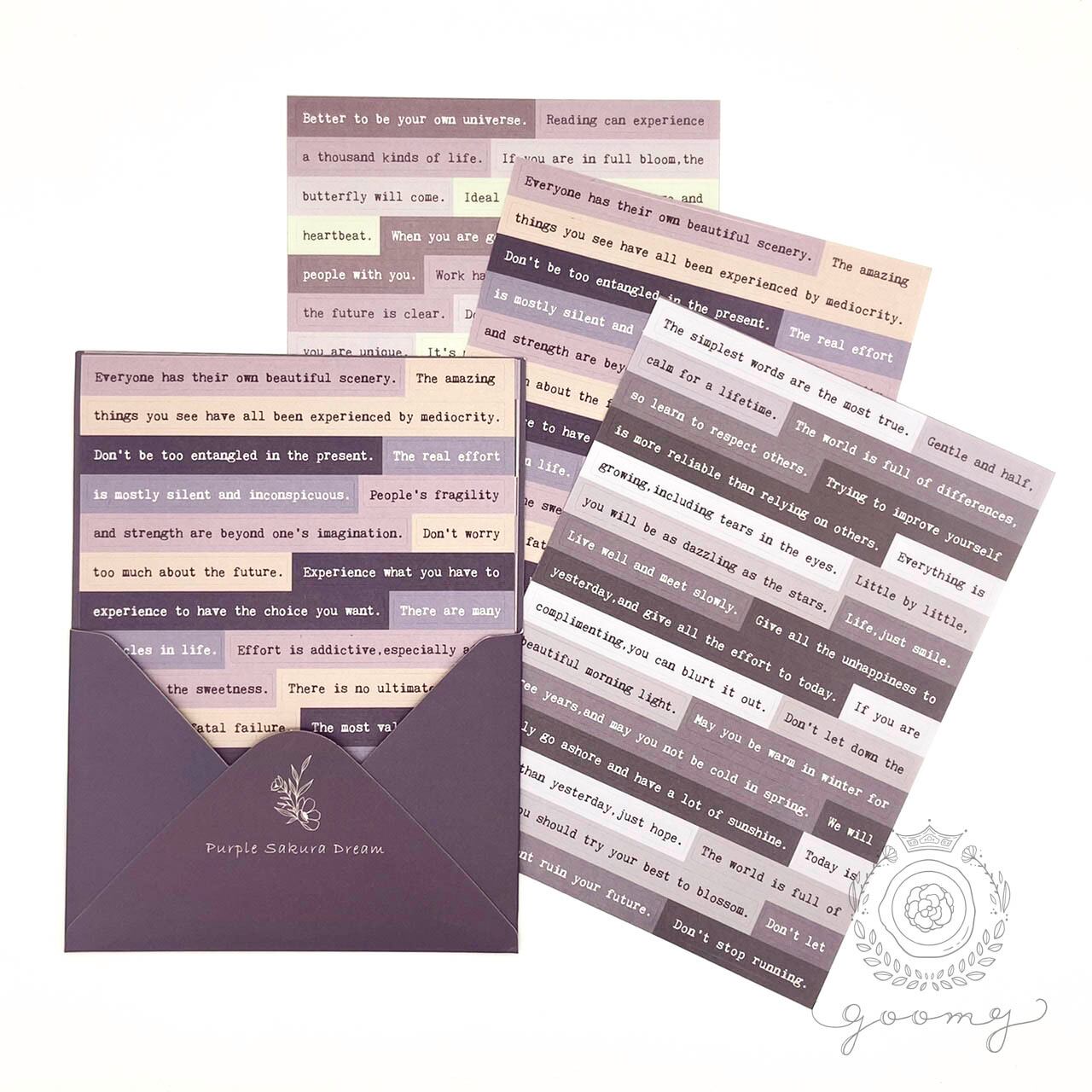 英文グラデーションシールシート パープル<S191>