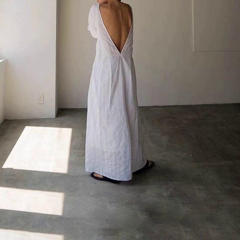 back open maxi dress W00219