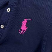 Ralph Lauren ラルフローレン リブ ヘンリーネック シャツ サイズ S/160/84A /サーマル/ネイビー/レディース