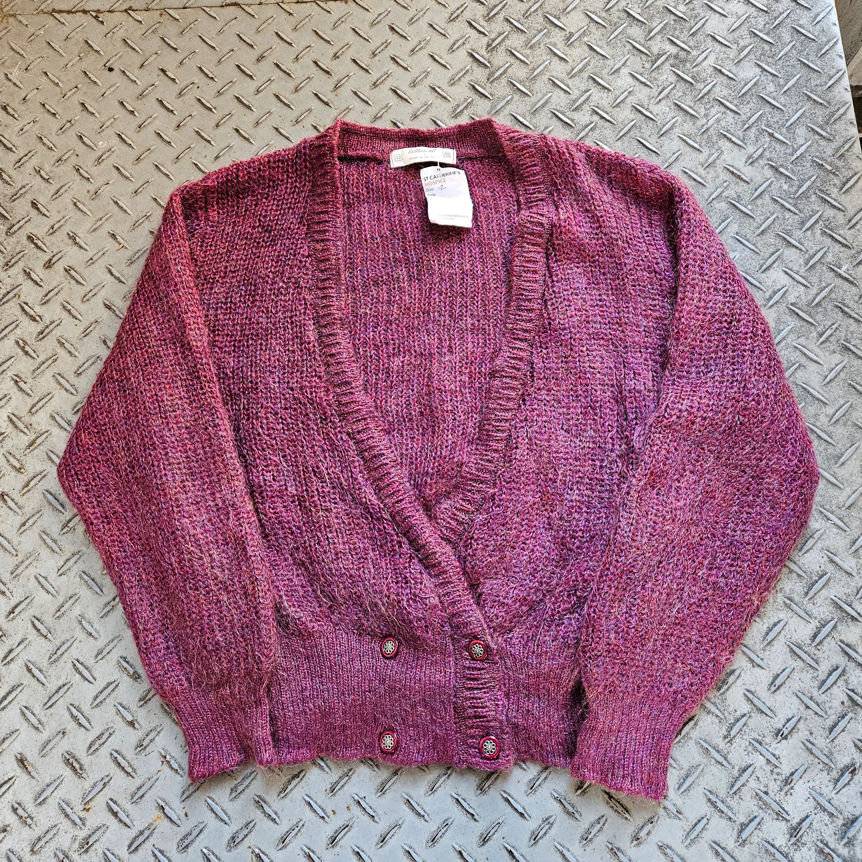 [DEAD STOCK] 80s～ UK Vintage Mohair Cardigan モヘアカーディガン パンク スウィングロンドン