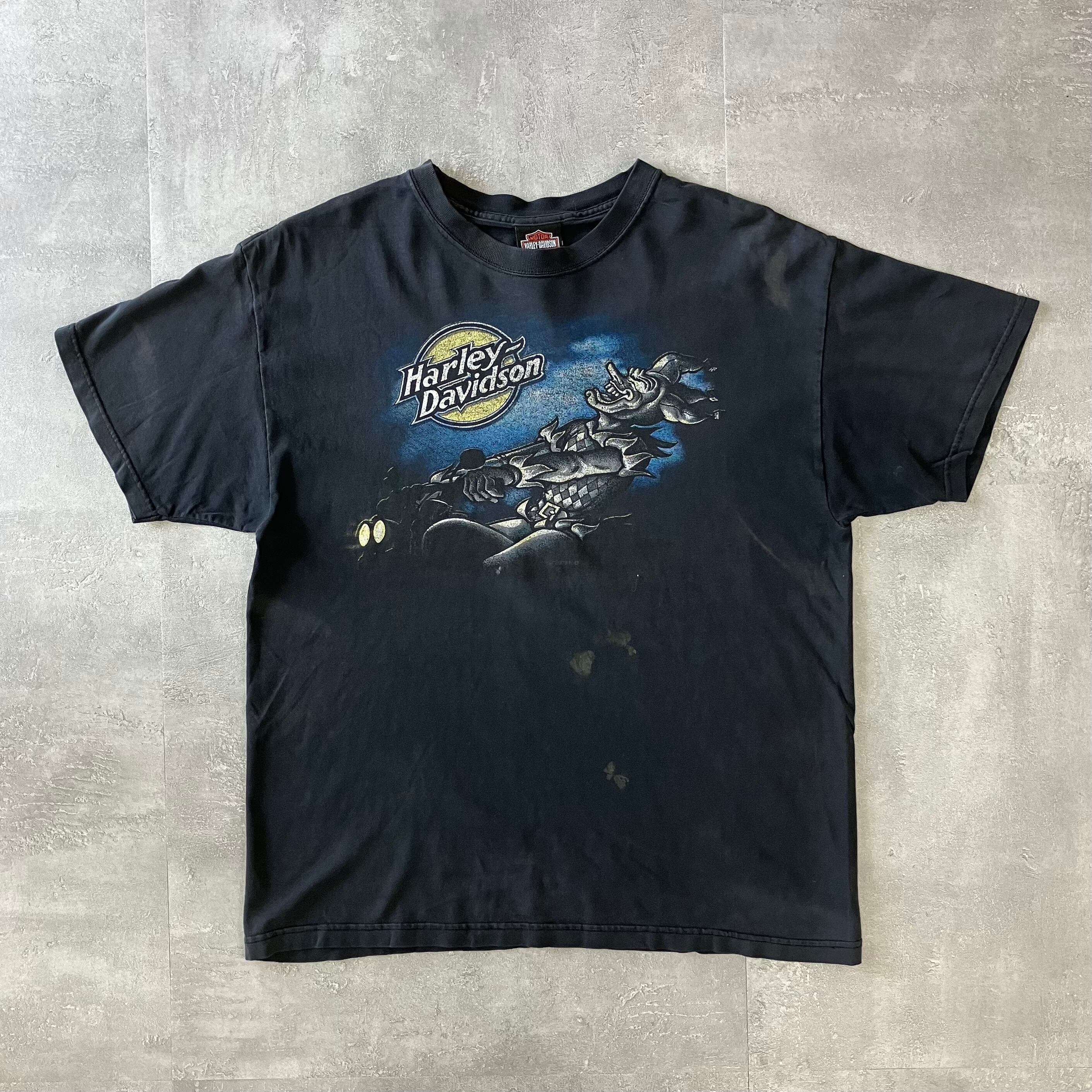 Harley-Davidson 00s 両面プリント ブラック Tee No.2091