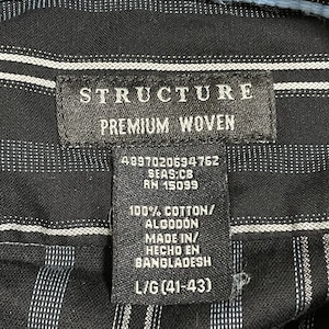 【STRUCTURE】ストライプシャツ マルチストライプ PREMIUM MOVEN 柄シャツ 長袖 Lストラクチャー US古着