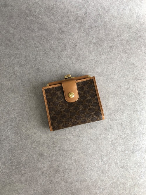 CELINE セリーヌ マカダム 財布 ブラウン ブラゾン PVC レザー 二つ折り財布 vintage ヴィンテージ オールド npchhu
