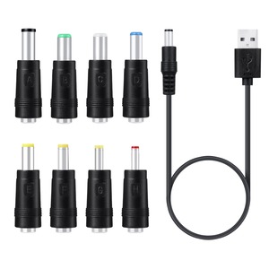 【特価処分】Akkerds USBケーブルセット8 in 1 DC電源ケーブル DC電源ケーブルUSB回転5.5*2.1プラグ 8タイププラグ選択 LEDピクセルライト USB-HUB カメラ/タブレット/MP 3/Nextbook/Webカメラルータ/おもちゃ/レコーダー/スキャナ/ハードディスクボックスなど5 Vデバイス