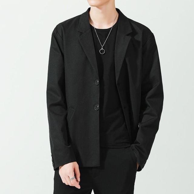ジャケット メンズ 黒 M 二つボタン フォーマル セミフォーマル カジュアル 春 夏 秋 Ftnstyle ジャケット メンズ 黒 M 二つボタン フォーマル セミフォーマル カジュアル 春 夏 秋 Ftnstyle