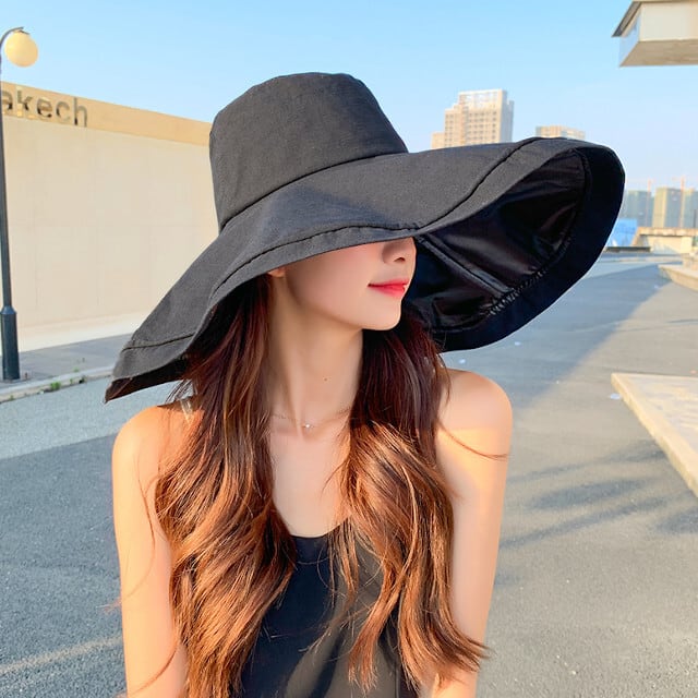帽子 ツバ広 ハット レディース 女優帽子 UVカット アウトドア 日焼け防止 紫外線 カラバリ豊富 ブラック/カーキ/ベージュ/イエロー/ネイビー 女優帽 こなれ感 お洒落 トレンド