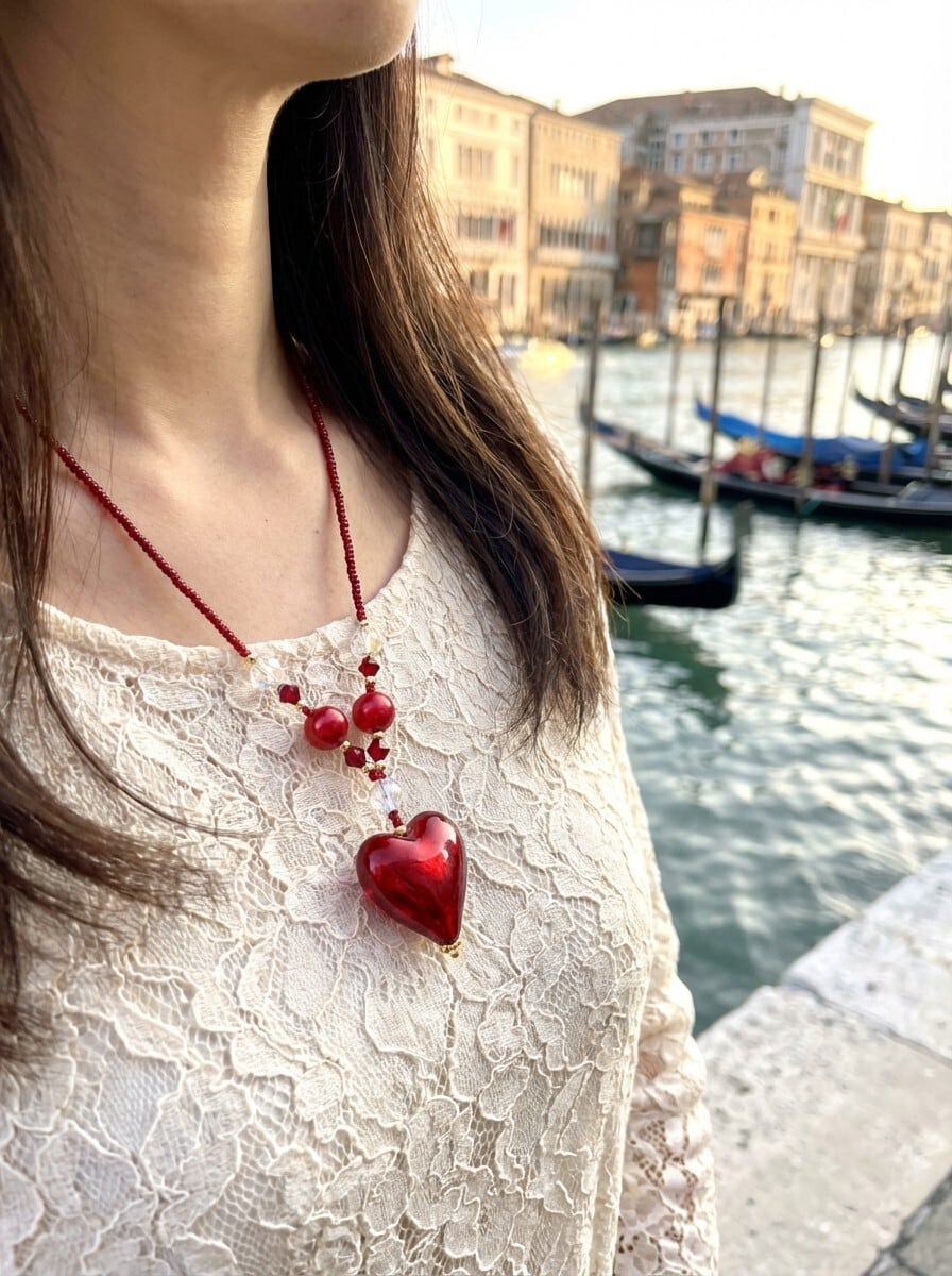 【ネックレス】Cuore Rubino(クオーレ・ルビーノ)