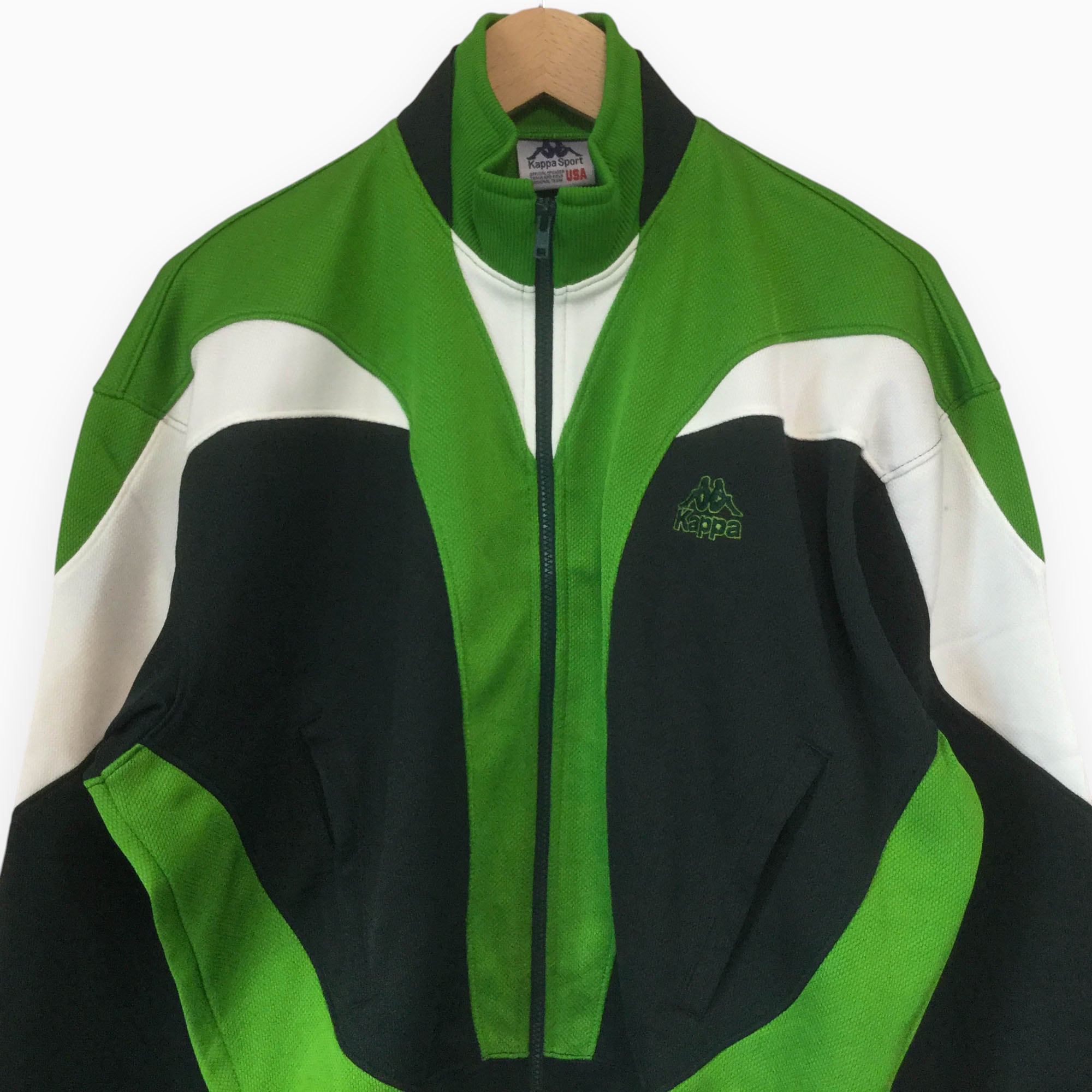 カッパ ジャージセットアップ】 90s 美品 レトロ 日本製 M 黒 緑 白