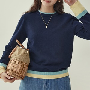 colorblock rib pullover