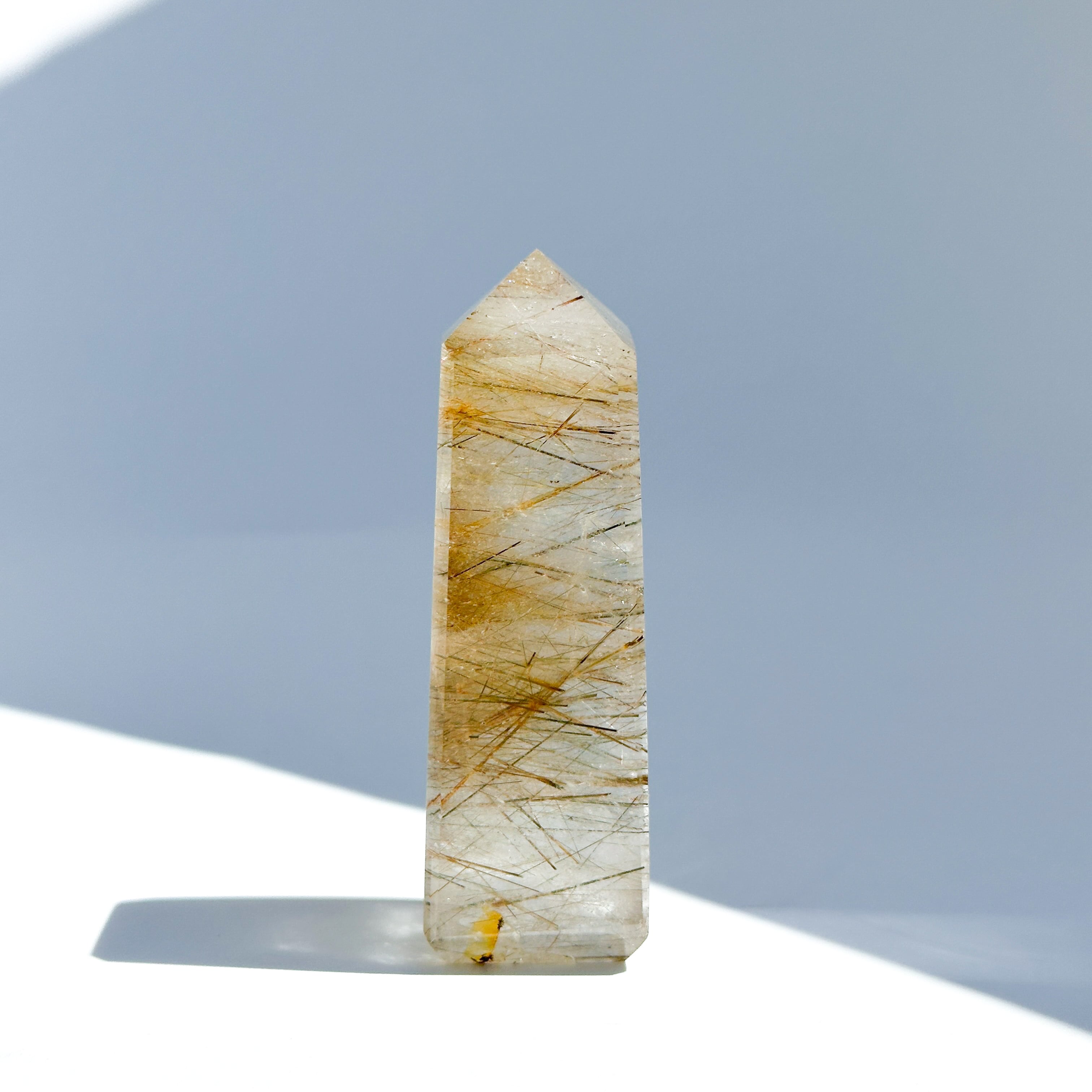 大 天然石 ルチルクォーツ タワー 置物 ポイント 台座付き No.155 マルチルチルクォーツ タワー 01◇ Multi-Rutile Quartz ◇天然石