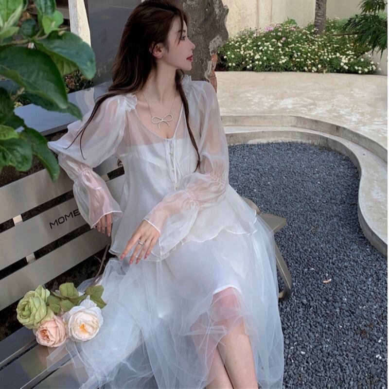 トップス ドレス メッシュスカート サマー 夏物 YY-ファッション70164416454