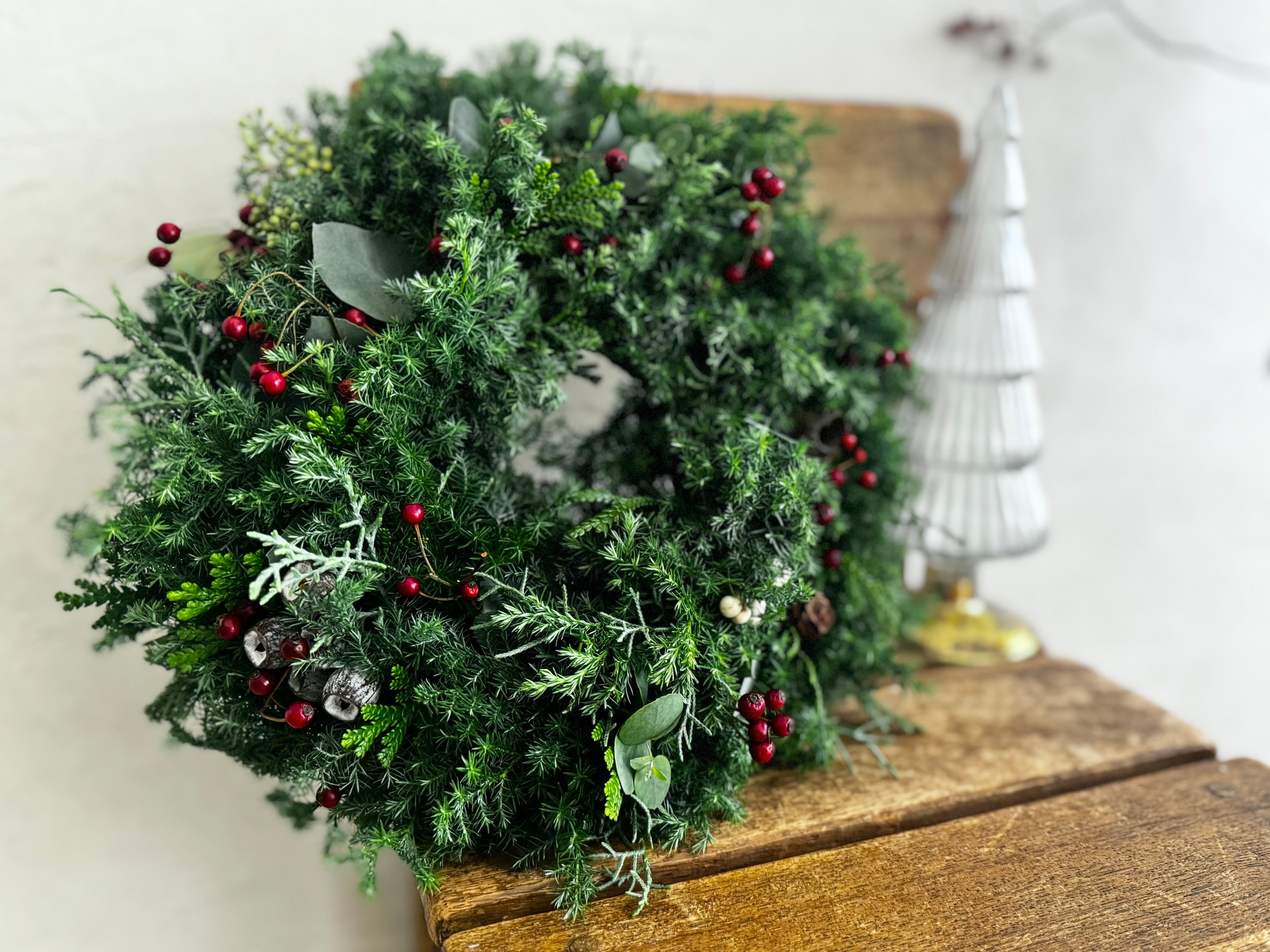 クリスマスリース》ユーカリ/野バラ/リース/ドライフラワー/贈り物