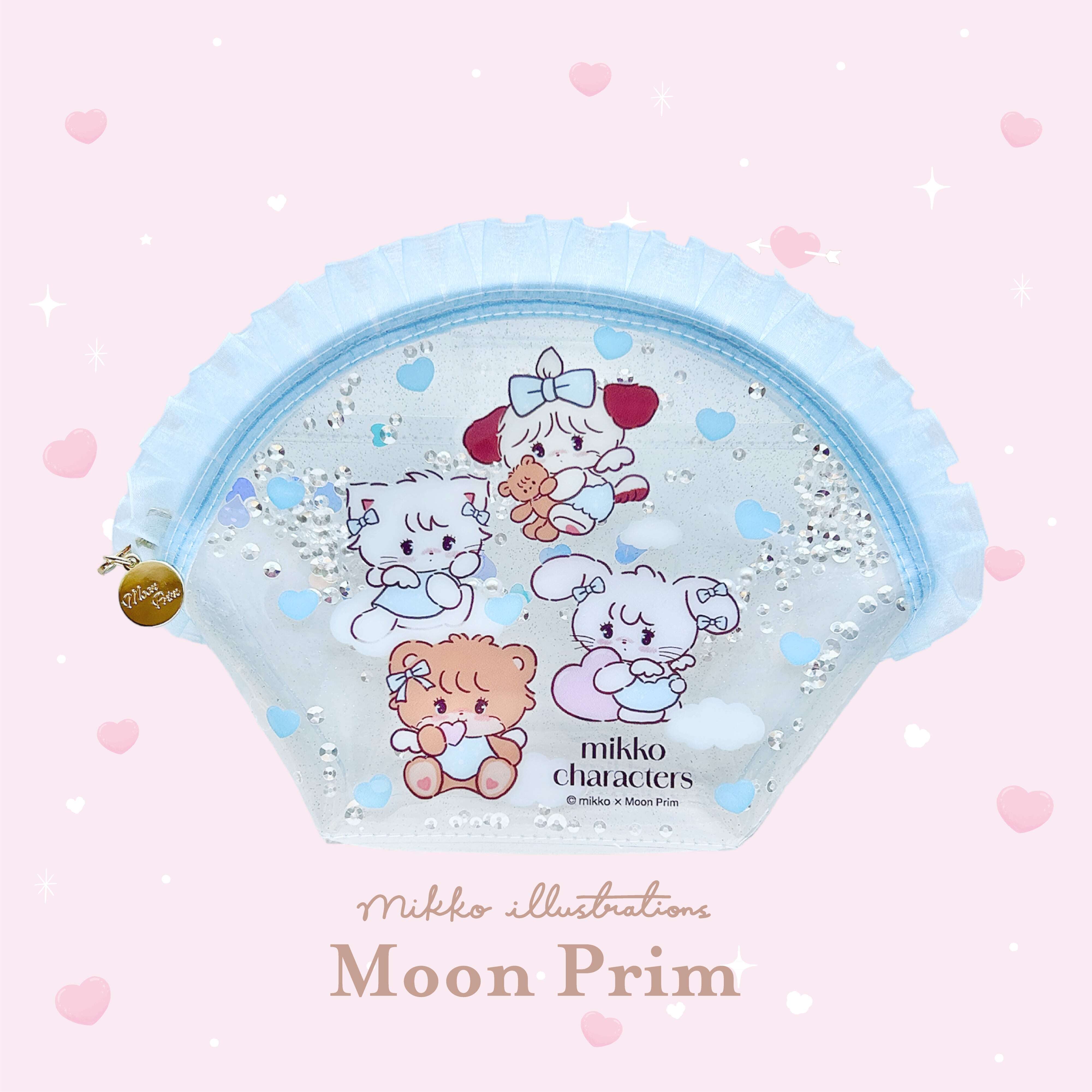mikko illustrations リトルマリンポーチ 弱々しく 水色 海外限定
