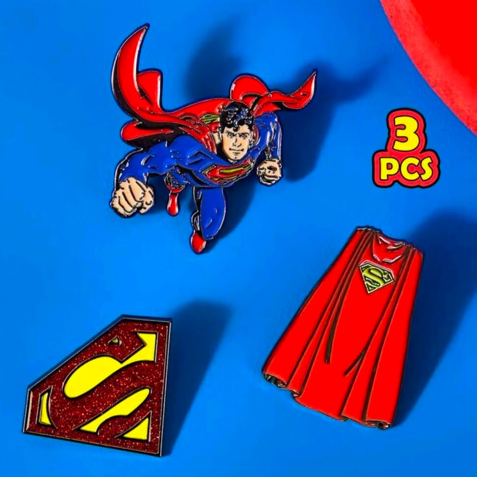 ⚡️SPECIAL PRICE‼️⚡️送料無料！ ★ピンズ PINS★ピンバッジ 【 Superman ( スーパーマン ) 】3P SET / ピンズ3個SET 〚アメリカン雑貨 アメトイ〛