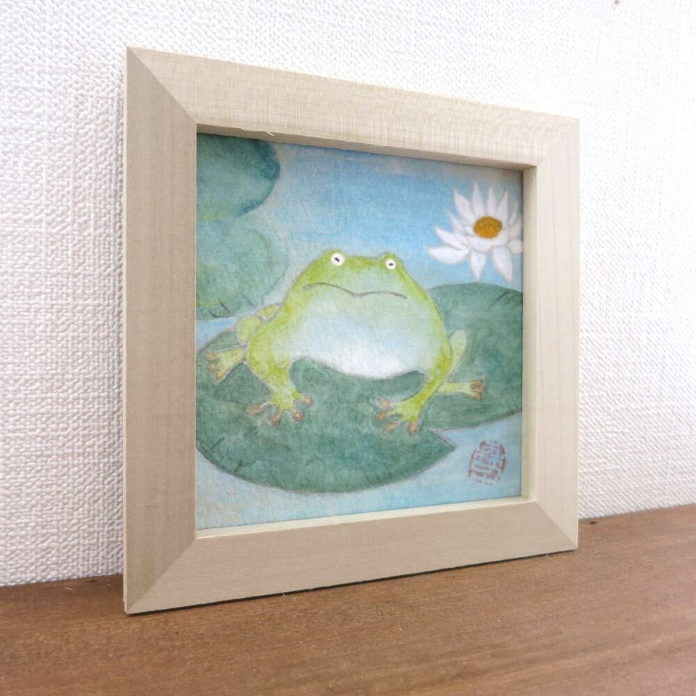 カエルの家族 日本画　ご誕生　開運画 46a9b6b211a9b4021edc49b685250d