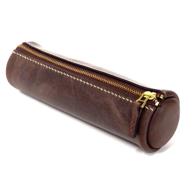 ドラムペンケース type:S（キャメル） | 革工房hand