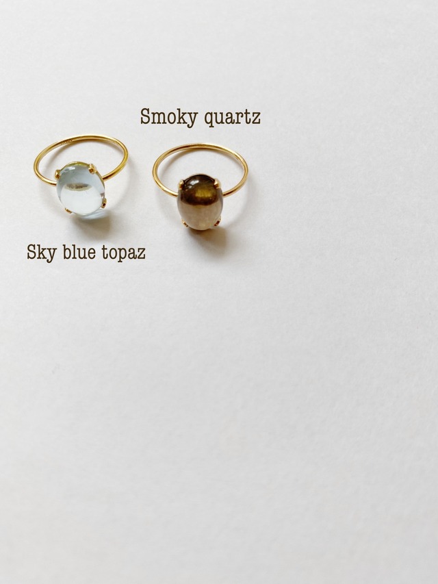 〇予約〇Jem rings: Smoky quartz. Sky blue topaz