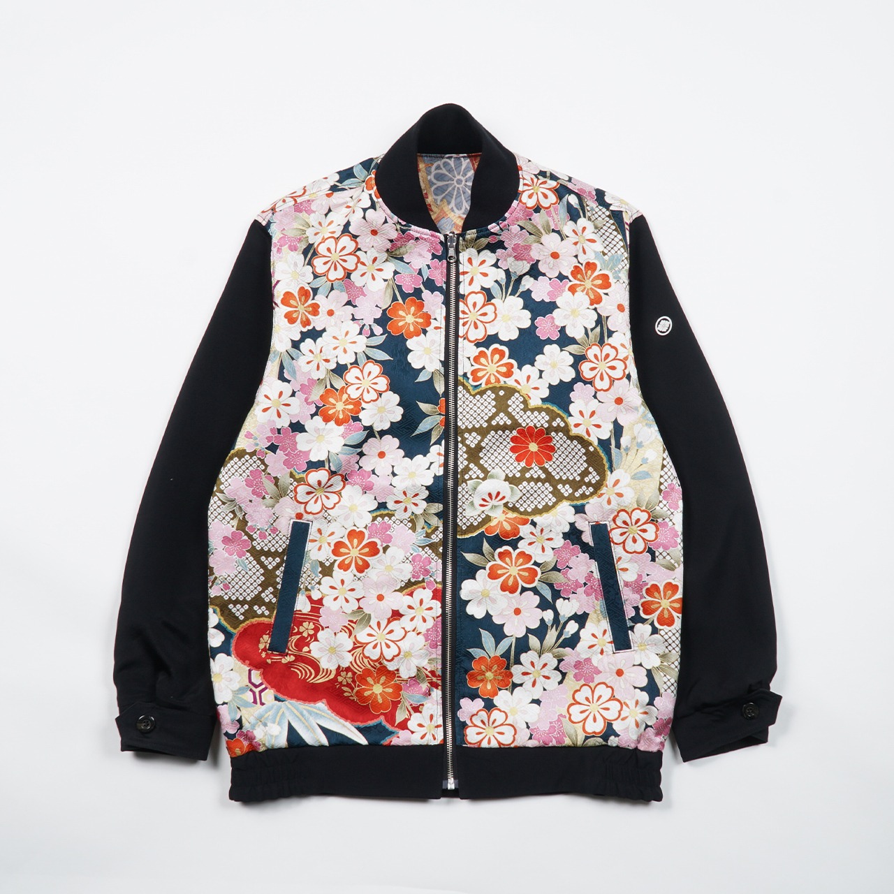【BJK-M0011】Ssize再構築リバーシブル着物ボンバー  KIMONO REVERSIBLE BOMBER JACKET