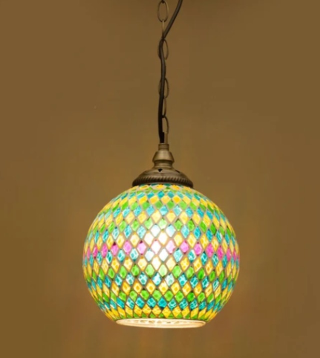 吊照明】ジョルダン　モザイクランプ［ペンダントランプ］＜LED付属＞ [サイズ: S]