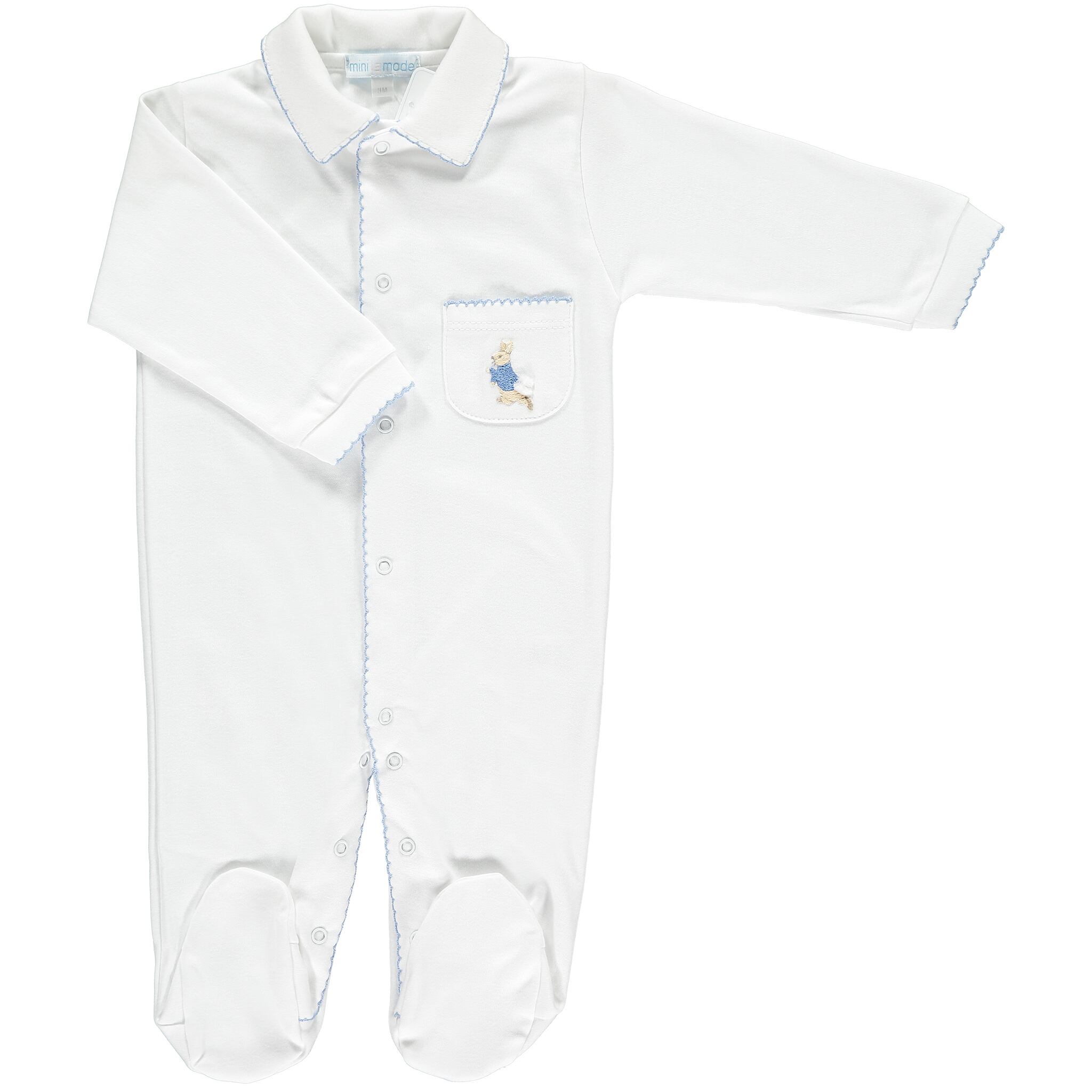 Minilamode ピーターラビット 足付きカバーオール 前開き Emiu Emiu エミュー ヨーロッパベビー こども服 Minilamode ピーターラビット 足付きカバーオール 前開き Emiu Emiu エミュー ヨーロッパベビー こども服