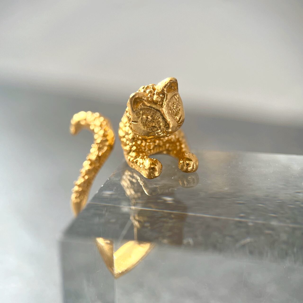 【WEB&数量限定】*ハンドメイド* キャットジャガーゴールドリング