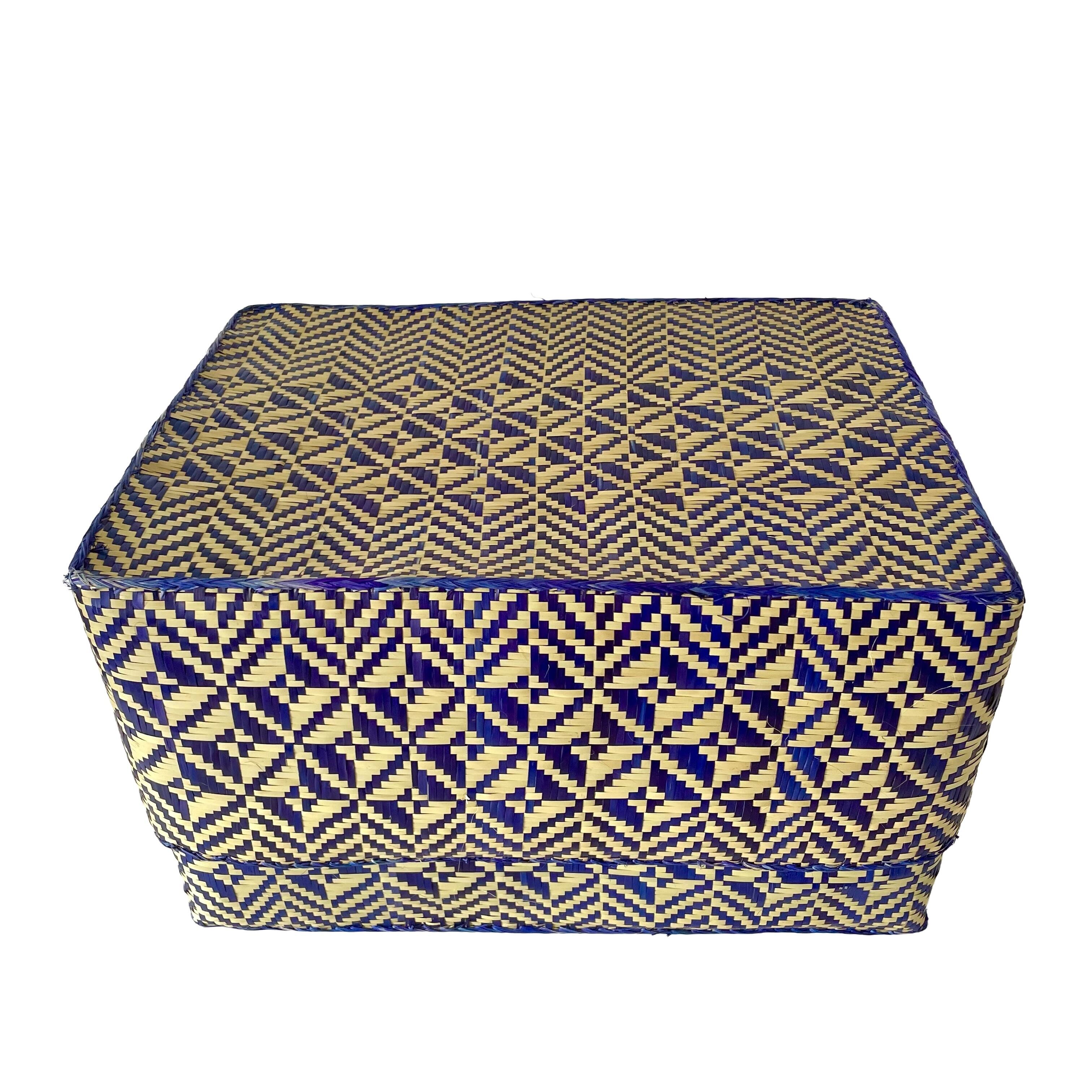 Rectangular colourful basket LL w41cm×30cm×h23cm四角カラフル蓋付き