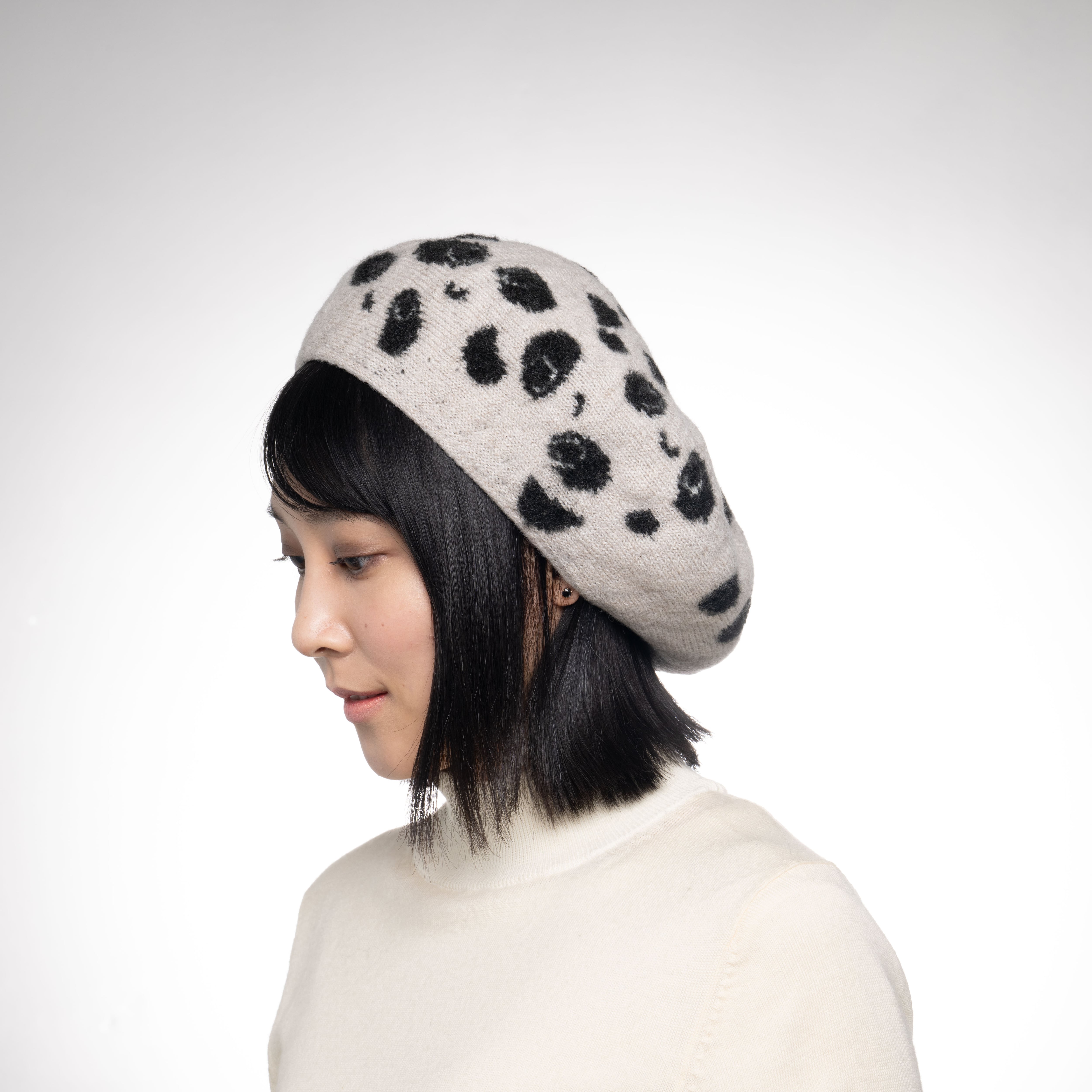 パンダ・ひょう柄風 ニットベレー | 【公式】NAMIKI chapelière